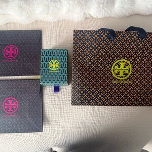 Tory Burch Geometric Patterned Set in Orange and Green